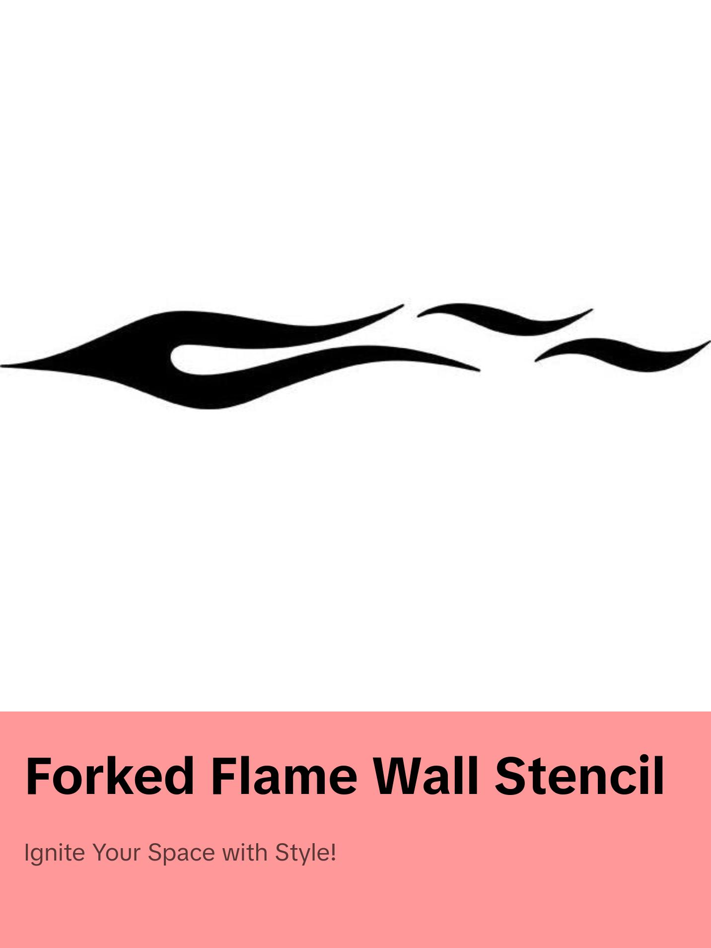 Forked Flame Stencil