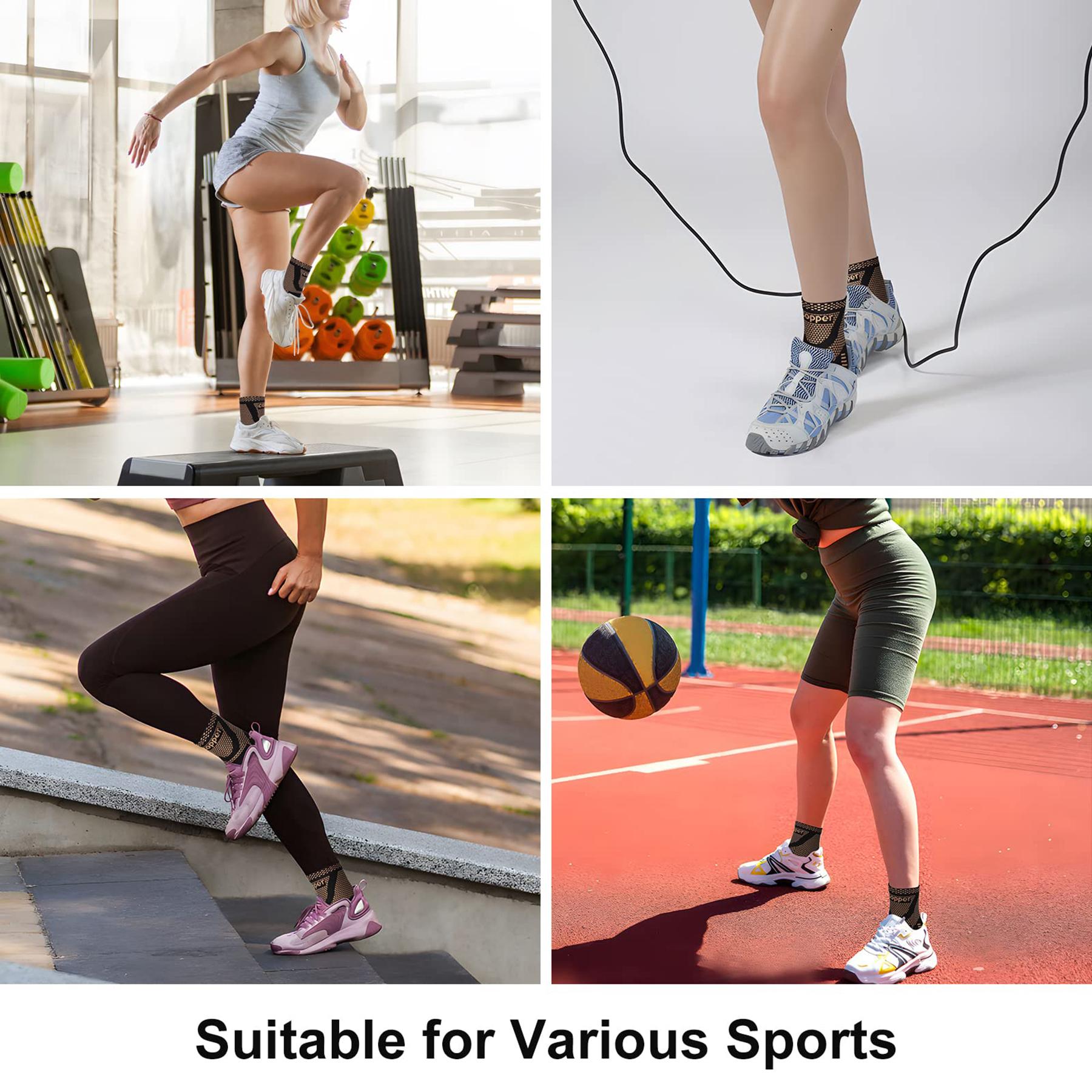 ARITAUM COPPER Foot & Ankle Brace Socks for Sprained Ankle Compression Sleeve - Plantar Fasciitis Relief Brace, Foot Support for Women & Men - Tendonitis & Arthritis Foot Sleeve, Stabilizing Ankle Wrap