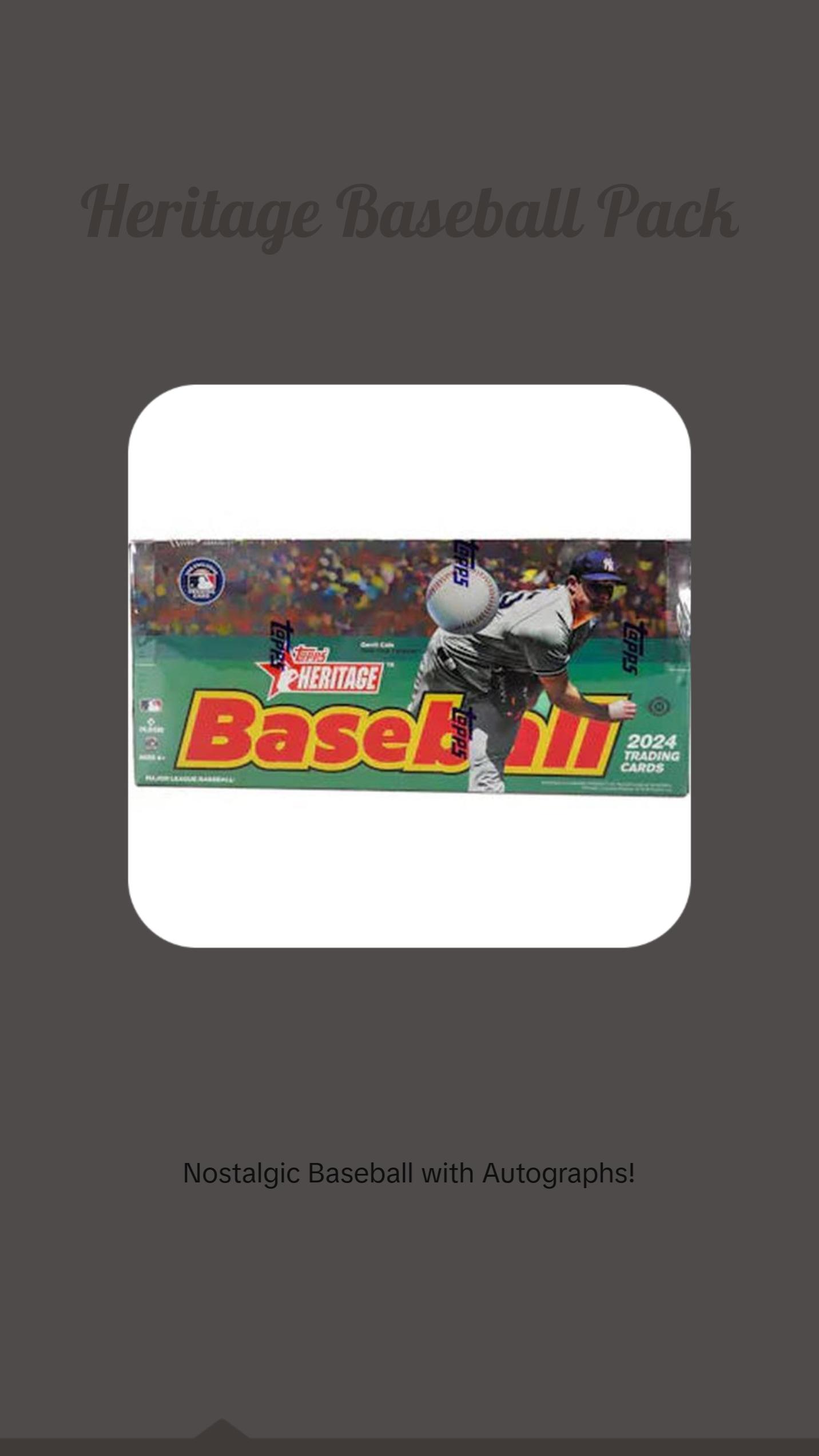 2024 Topps Heritage Baseball Hobby Pack