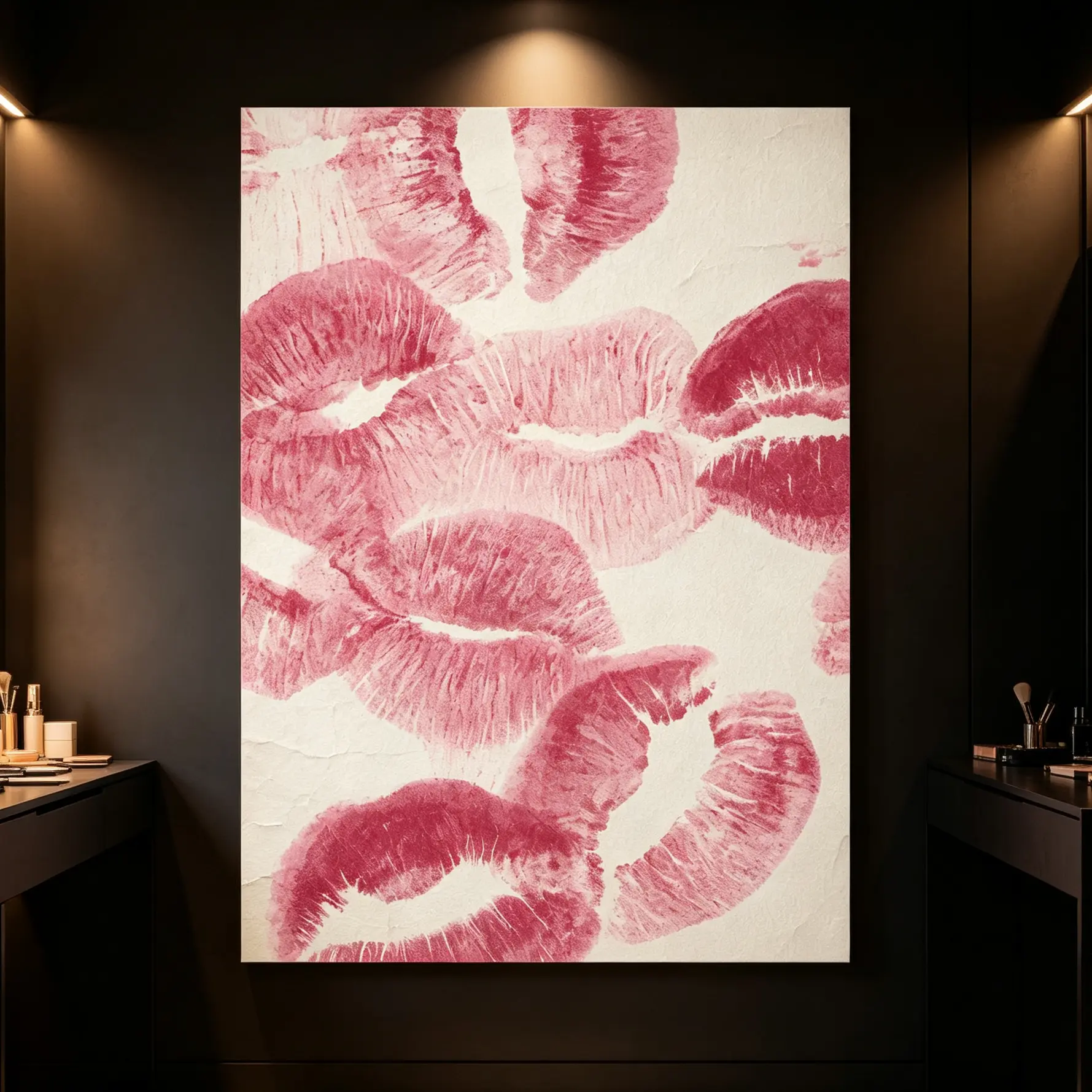 Kiss Marks Poster, Kisses Wall Art, Lipstick Poster, Girly Poster, Pink Preppy Poster, Girly Wall Art, Preppy Wall Art, Aesthetic Poster