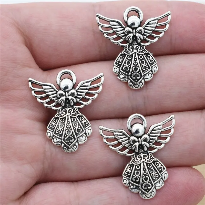 20pcs Wing Guardian Angel Charms Beads Pendants for DIY Handmade Bracelet Necklace Jewelry Making Amulet Pendant Beaded Pendant