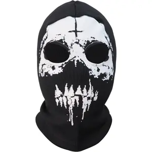 Ghost Balaclava Scary Skeleton Skull Ski Mask for Cosplay, Halloween, Sports, and Motorcycle Cycling