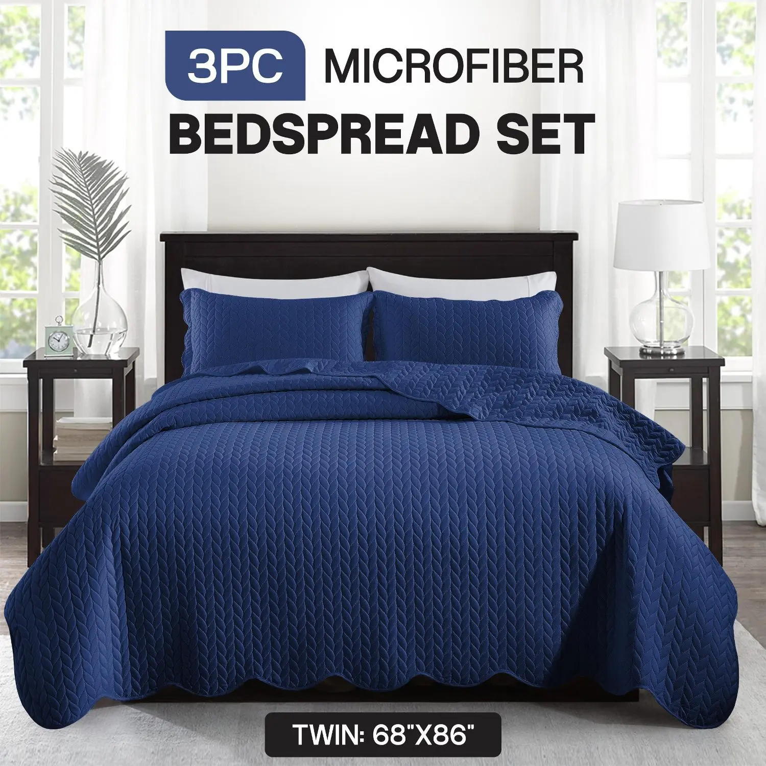 3pcs Bedspread Set Bedspreads with free Pillow Shams - Leaf Pattern Soft & Breathable Bedspread Lightweight Microfiber Bedspread - Modern Style Floral Pattern Coverlet For All Seasons - Christmas Gifts For Family And Friends (1 Bedspread, 1 Or 2 Pillow Sh