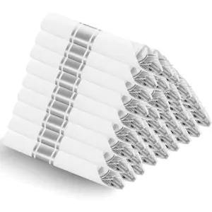 EI 60Pack Pre Rolled  Plastic Silverware Disposable Rolled Cutlery with Napkins,Sliver Plastic Wrapped Silverware Disposable Heavy Duty  for  Party,Wedding,Spring,Valentine's Day