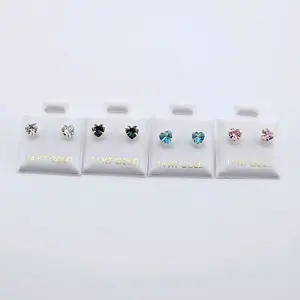 14K Gold Casual Earrings Set in Various Colors for Everyday Wear