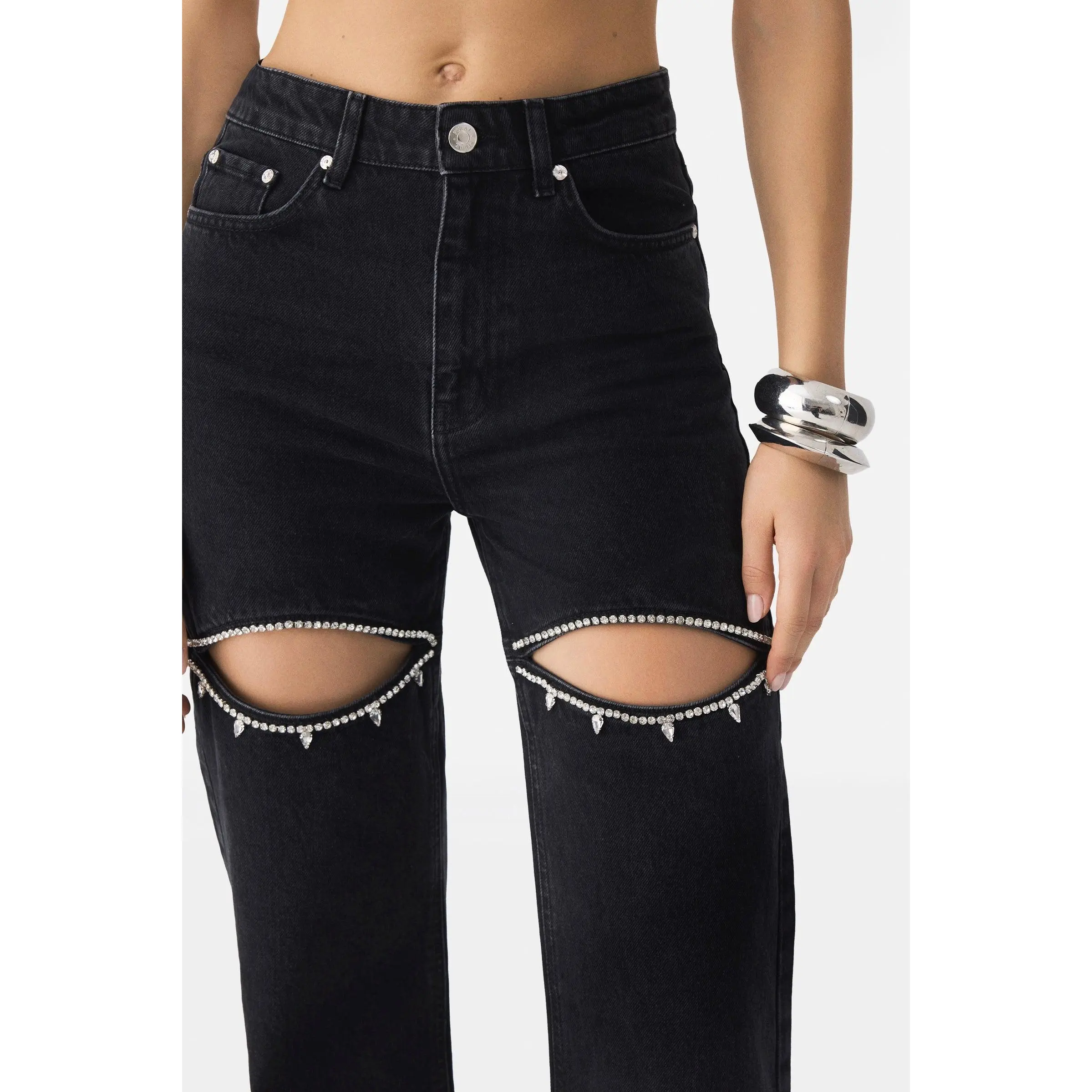 Crystal Cut Out Jeans