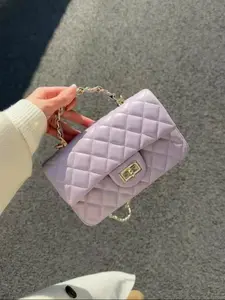 Elegant Women's Soft Leather Crossbody Bag, New Fashionable Commuter Shoulder Clutch, Stylish Chain Design Handbag for Ladies, Fashion Purses, Leather Shoulder Bags, Chic Chain Crossbody