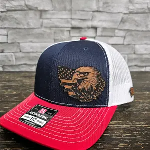 We The People Double Patch Trucker Hat with Leatherette Patch, Clothes Accessories, Hats