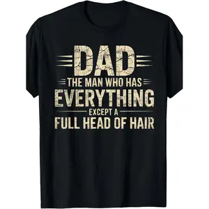 Dad The Man Who Has Everything Except A Full Head of Hair Funny Bald Graphic Men’s Plus Size Crew Neck T-Shirt, Soft Comfortable Fit Casual Short Sleeve Top, Hilarious Father’s Day Gift For Bald Dads rap music fan shirt sleeve t-shirt frog premium