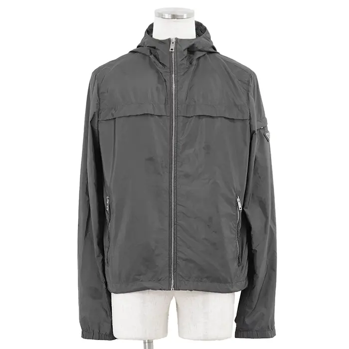 Pre-owned PRADA Nylon Small Leather Goods Polyamide Hooded Jacket