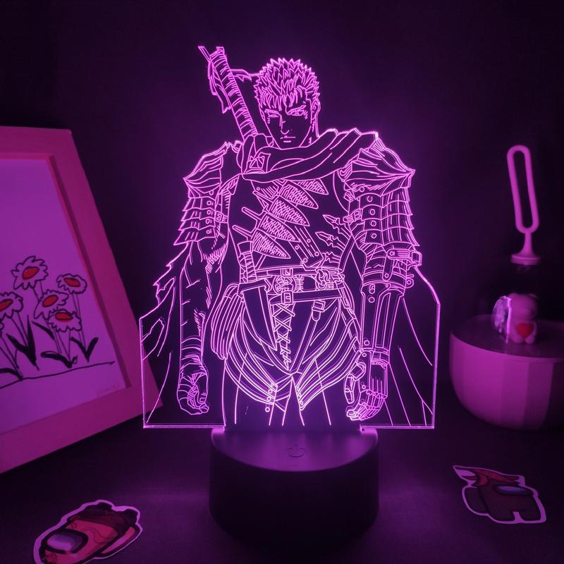 Berserk Anime Guts LED Lamp - 3D Night Light with Touch Sensor, Color Changing RGB Light for Kids Bedroom, Bedside Decor - Home Improvement Novelty Lighting