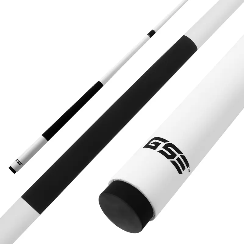 58" 2-Piece Matte White Fiberglass Graphite Composite Billiard Pool Cue Stick