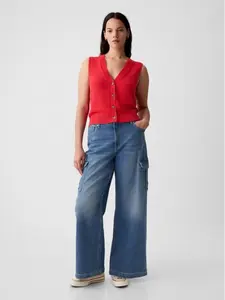 High Rise Stride Wide-Leg Jeans