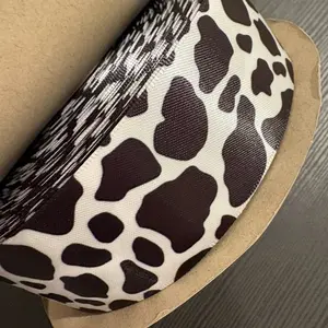 1.5” (4cm) Cow Print Satin- 50 yards