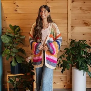 Crochet Stripe Sweater