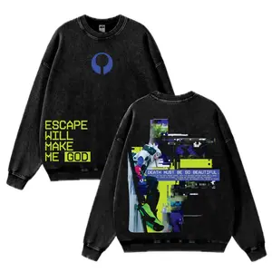 Bungie - Marathon Gameplay Washed Lightweight Cotton Sweater, Retro Vintage Washed Tshirt, men gifts, ,Graphic Streetwear T-shirt Fabric Seamless