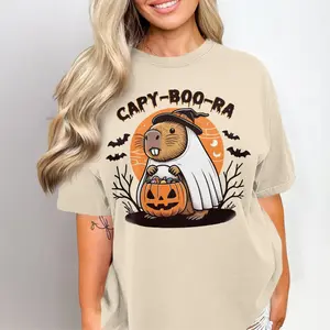 Funny Halloween Capybara Ghost Costume Unisex Tshirt - Unique Halloween Funny Graphic Tee for Animal Lovers