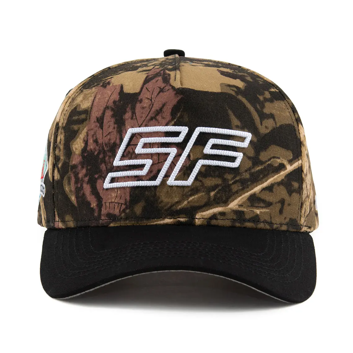 SF San Francisco Origins A-Frame Snapback Hat (Tree Camo)