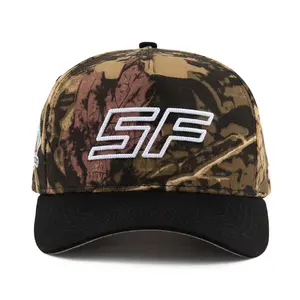 SF San Francisco Origins A-Frame Snapback Hat (Tree Camo)