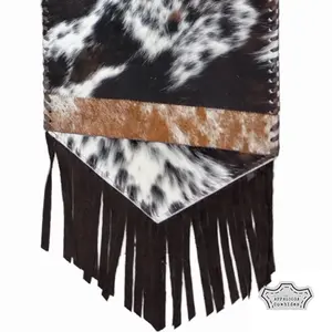 Cowhide Tricolor Plain Table Runner