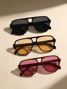 3 Pairs Fashionable Double Bridge Large Frame Women's High Quality Sunglasses, Suitable for All Seasons, Daily Commute, Travel, Driving, Beach Vacation