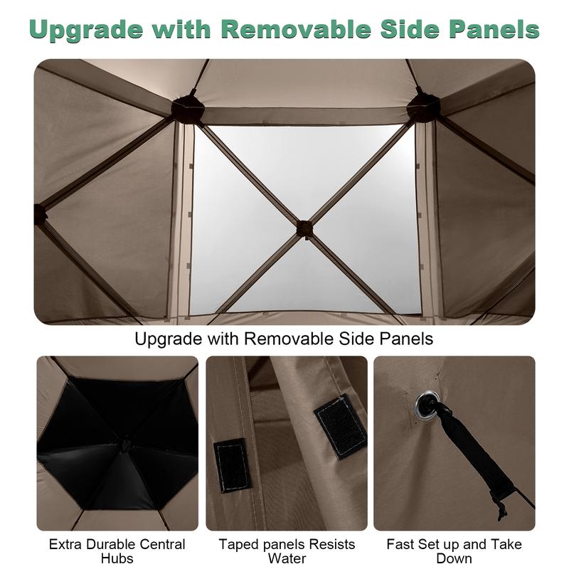 COBIZI 12x12ft Pop Up Gazebo Tent Screen House with Mosquito Netting and Sidewalls for Camping