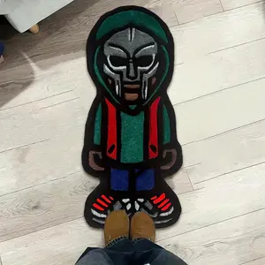 Cool Cartoon Character Mask Design Bedroom Rug, Soft Comfortable Living Room Carpet, Easy Care Couch and Table Mat