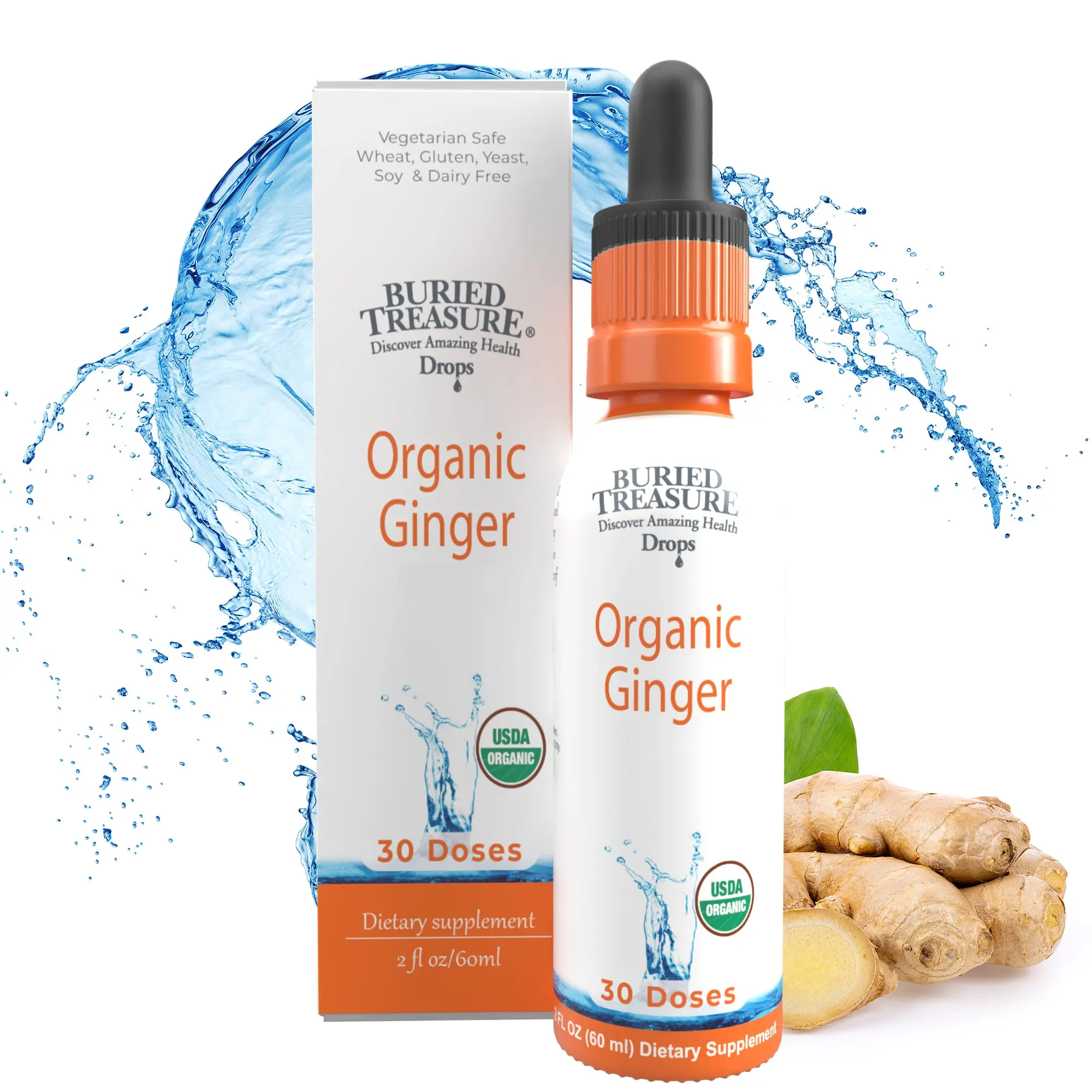 Organic Ginger Drops - Alcohol-Free Liquid Ginger Root Extract for ...