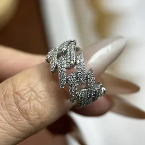 [411] Full Lab-created Moissanite Ring 18K White Gold Plated Hip-hop Style Ring Band Unisex Jewelry Perfect Birthday Wedding Anniversary Gift Mother's Day Gift