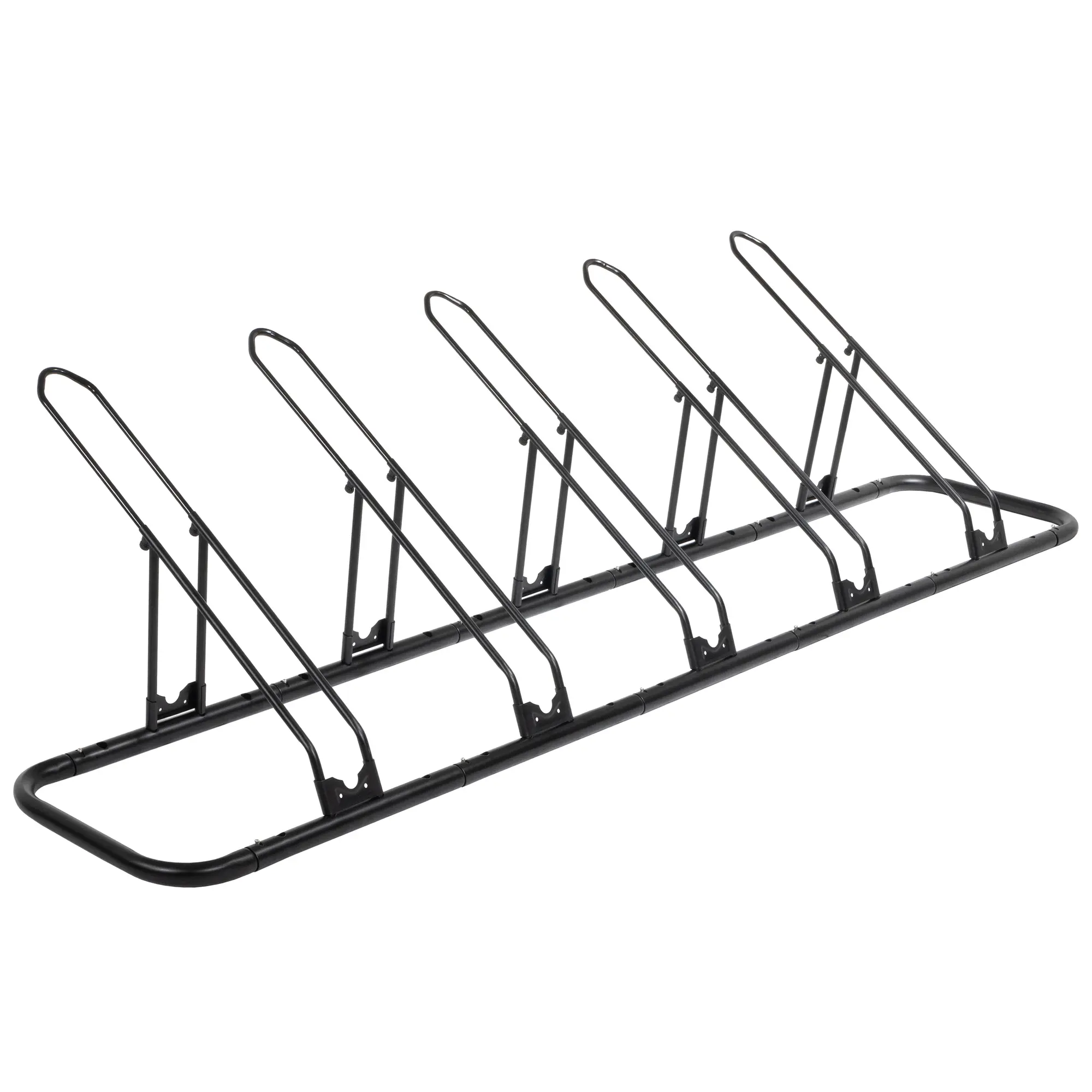 CyclingDeal Bicycle Floor Type Adjustable Parking Rack Stand - for 5 Bikes 20"-29" Mountain MTB & 700C Road Bike Indoor Garage Storage - More Stable with Adjustable Wheel Holders