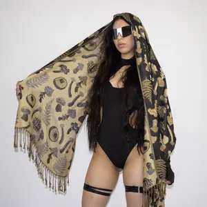 Mystical Mushroom Rave Pashmina Scarf