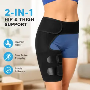 Adjustable Hip Brace & Groin Wrap in Breathable Neoprene, Customizable 3-Strap Compression Support for Sciatica & Thigh Recovery for Men & Women Hip Injury Hamstring Injury