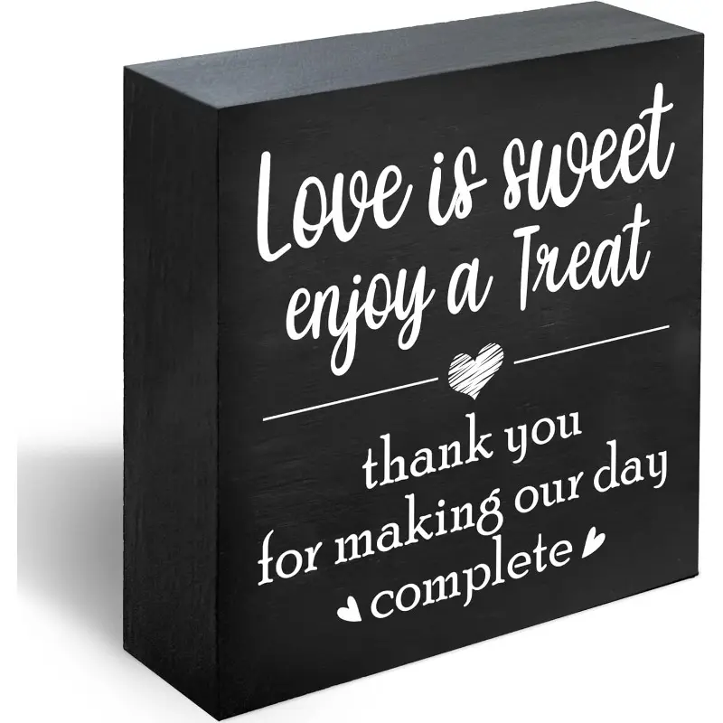 Love Is Sweet Enjoy A Treat Sign, Wedding Signs For Reception, Romantic Sign For Wedding Party Dessert Table, Wedding Bridal Shower Valentine's Day Party Supplies, Wedding decor 5x5 inch