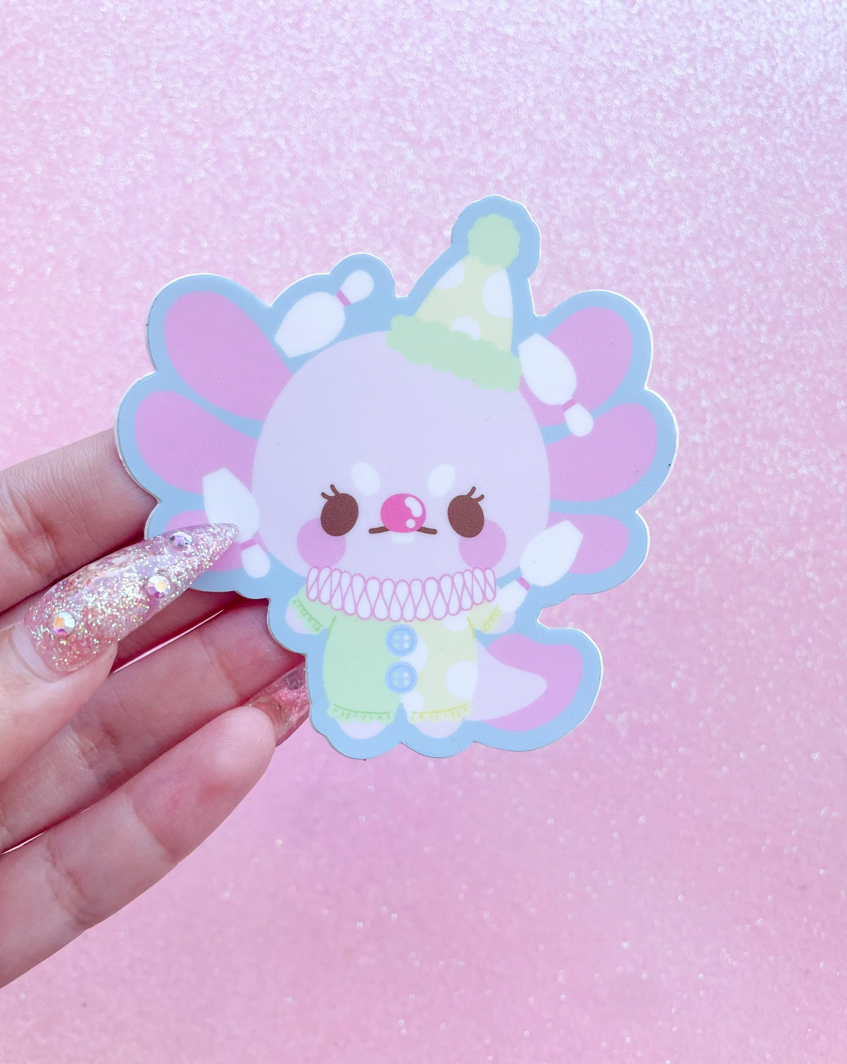 Clown Axolotl Sticker