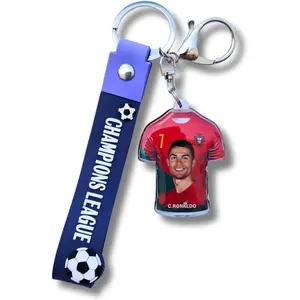 Cristiano Ronaldo Keychain, Smiling Portugal Soccer Star, Ronaldo Gifts for Fans, Ronaldo Keyring