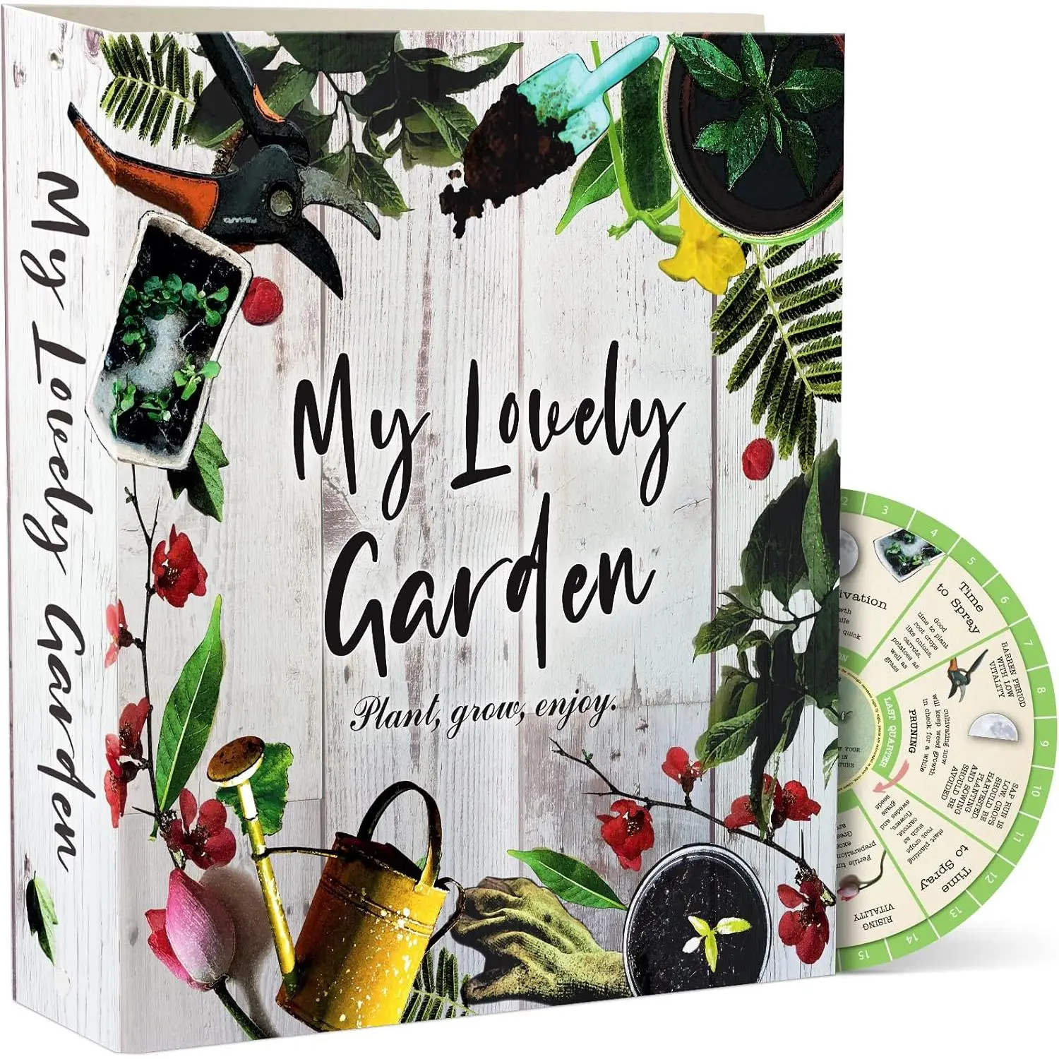 Garden Journal, 3 Ring Full Page 8.5x11" Binder. Seed Packet Organizer Kit,  Planner & Almanac & Notebook for Gardeners and Farmers