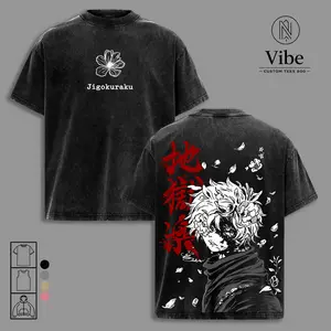 Hell's Paradise Gabimaru Anime Graphic Tee, Jigokuraku Flower Ninja Washed Vintage T-Shirt, Tank Top, Premium Oversized Streetwear, Soft Cotton Unisex Harajuku Style, Collector Drop, Limited Stock