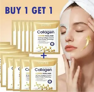 【BUY 1 GET 1 FREE】10pcs 1 Set collagen facial mask, deep moisturizing skin, firming skin, gift for girls, It is suitable for daily facial care. It is portable for travel and a perfect skin care gift