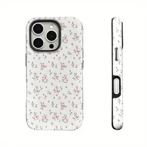 Floral Pattern Smartphone Casing, Decorative Cellphone Protector Cover, Handheld Device Accessories Compatible with iPhone 11, 12, 13, 14, 15, 16, 17 Pro Max