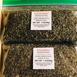 Organic Peppermint Leaf Tea 1 Oz + Spearmint Leaf Tea 1 Oz Tea Beverage Set