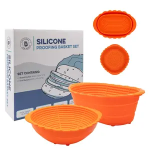 Premium Silicone Sourdough Proofing Basket Set – Round & Oval Non-Stick Loaf Baskets for Perfect Artisan Crusts
