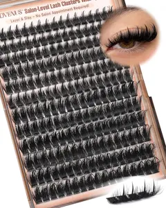 Lash Clusters With Spikes Wispy Cluster Eyelash Extensions Fluffy Anime Eyelashes Clusters Reusable Faux Mink Fairy Individual Lash Extension (D Curve 12-18mm 204 pieces)