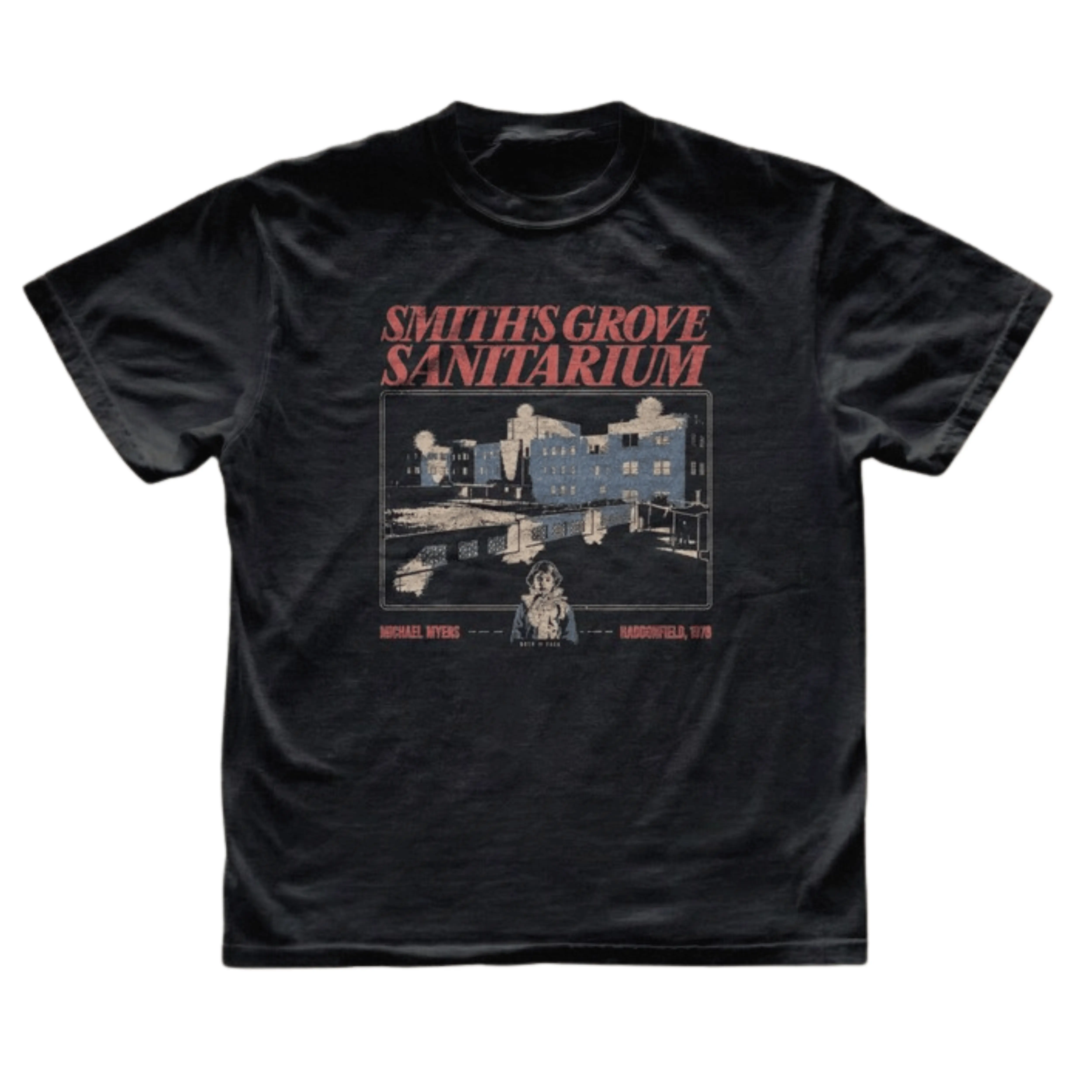 Gildan Men's and Women's T-shirt, Vintage Smith's Grove Sanitarium Graphic Tee, Michael Myers Halloween 1978 Shirt, John Carpenter Horror Top, Haddonfield Illinois Apparel, Retro 70s Slasher Cult Classic Merch, Gift for Movie Fans, Unisex