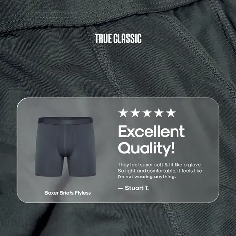 True Classic Men's Boxer Briefs with Soft, Breathable Fabric