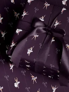 Ballerina Birthday Party Wrapping Paper, Girl Gift Wrap, Purple Wrapping Paper, Ballet Gift Wrap for Holiday, Wrapping Paper, Children Gift Idea