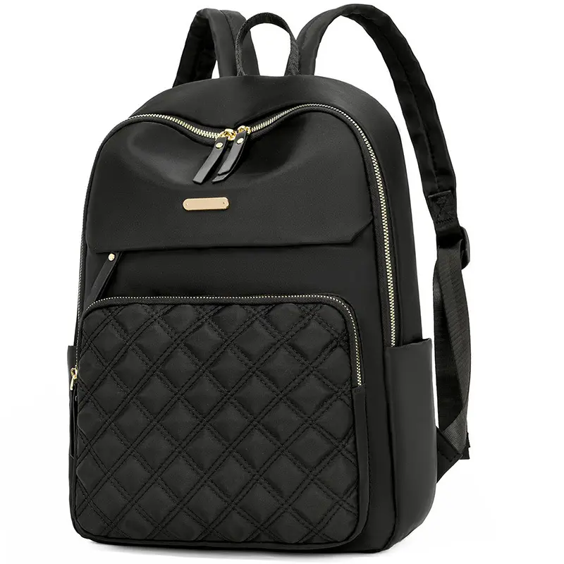 BIGWIG Women's Quilted Oxford Backpack, Lightweight Chic Functional Daypack for Work & School Daily Use