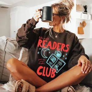 [Sale off up to 50%] Late Night Readers Club Sweatshirt, Book Lover Gifts, Trendy Book Shirt, Bookish Sweatshirt, Reading Shirt for Women, Bookworm Gift, streetwear graphic tee