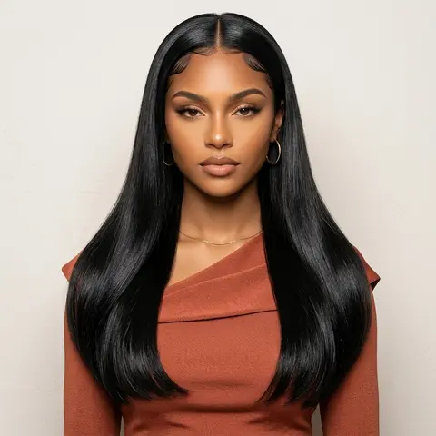 ONETIDE Full Lace Human Hair Bob Wig, All Hand-Tied 200% Density Straight Bob Wig, 7x5 Glueless Transparent Swiss Lace, Natural Color, Double Drawn Wig for Women
