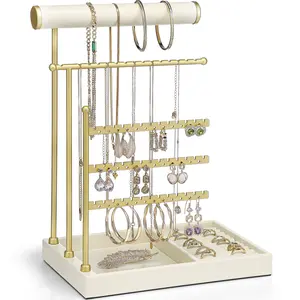 VLANDO Jewelry Stand Holder, Jewelry Holder Organizer with Tray, Necklace Bracket Earring Holder, Jewelry storage, Portable Storage Stand
