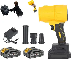 Electric Handheld Leaf Blower Cordless Turbo FanPowerful Blower with 2 Rechargeable Batteries ChargerNozzle Kit for Patio Lawn Dust Snow Cleaning